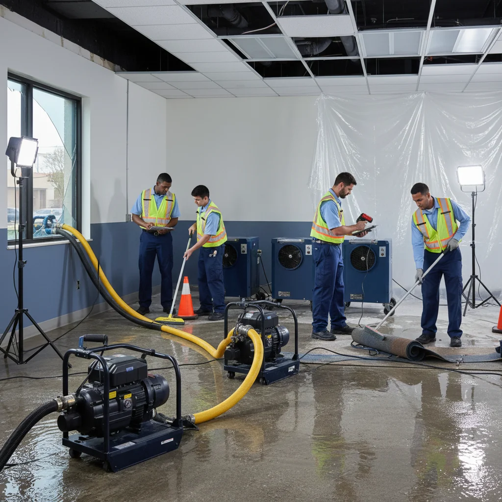 Nettoyage après sinistre : dégâts des eaux en usine